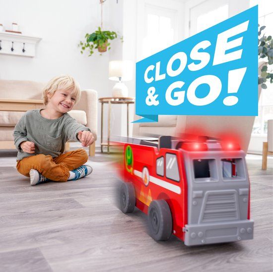 KidKraft Houten brandweerkazerne met 17 accessoires, licht en geluid