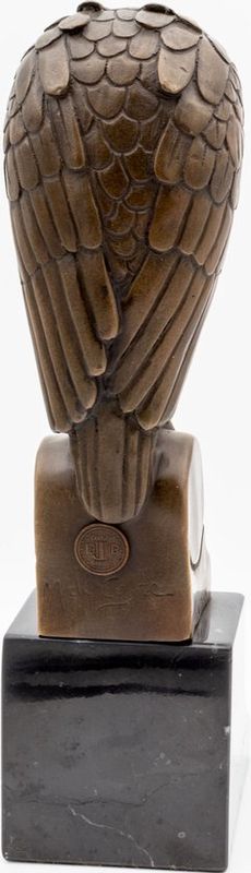 Uil - Bronzen Beeld - Art Deco Brons Beeldje - Kunst Sculptuur - Decoratie - 11x7x25 (DSBJ-50)