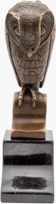 Uil - Bronzen Beeld - Art Deco Brons Beeldje - Kunst Sculptuur - Decoratie - 11x7x25 (DSBJ-50)