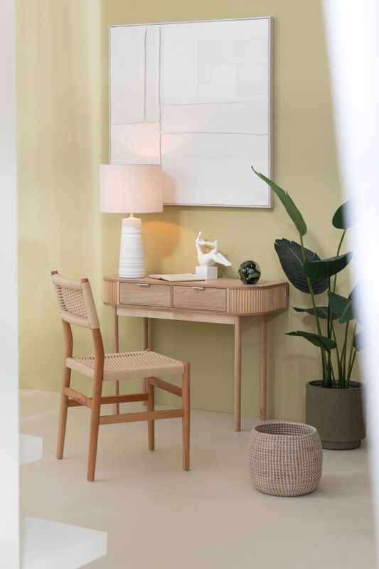 Console Rond Mdf/Dennenhout Naturel H 76 x B 401 x L 100 cm  (50771)