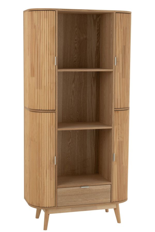 Kast Vakken Rond Mdf/Dennenhout Naturel H 180 x B 36 x L 88 cm  (50774)