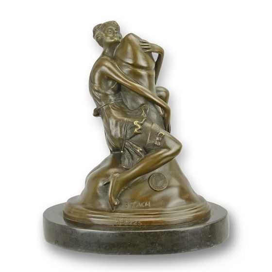 Beeld brons - Erotisch bronzen sculptuur - Intiem - 17,7 cm hoog