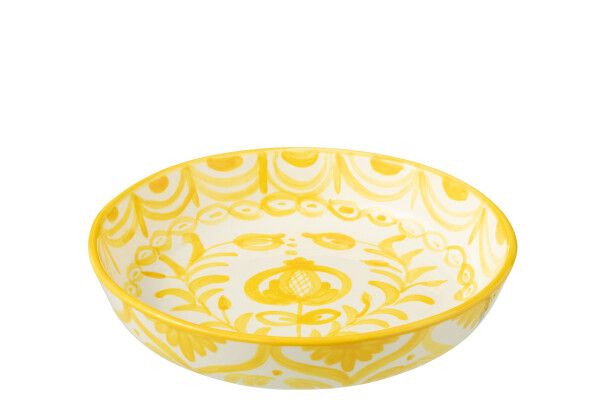 Bowl Granada Low Ceramic White/Yellow Large H 6 x B 25 x L 25 cm  (set van 4) (52063)