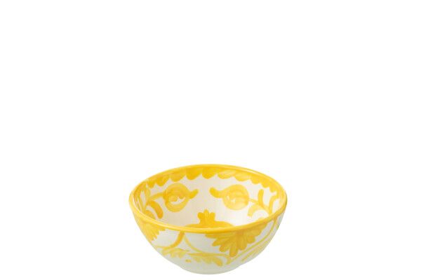 Bowl Granada High Ceramic White/Yellow Small H 6,5 x B 14 x L 14 cm (52064)