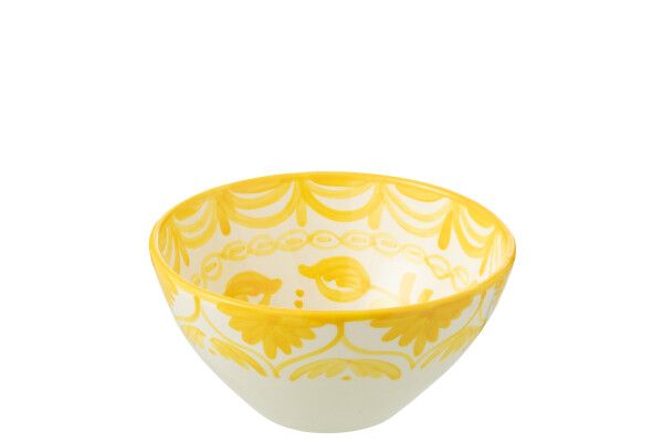 Bowl Granada High Ceramic White/Yellow Medium H 10 x B 22 x L 22 cm (set van 4)  (52065)
