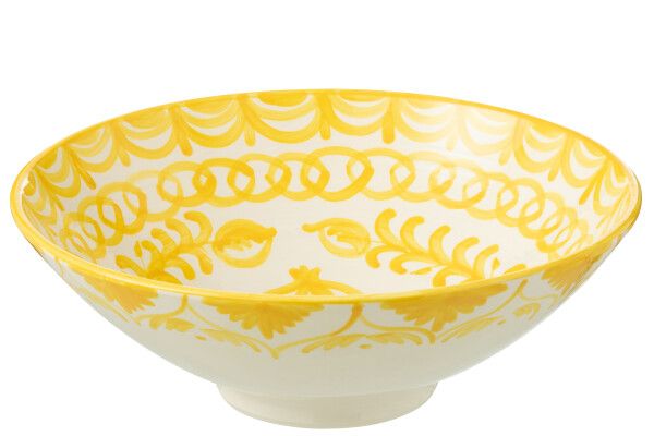 Lebrillo Bowl Granada Ceramic White/Yellow H 15 x B 40 x L 40  cm  (52067)