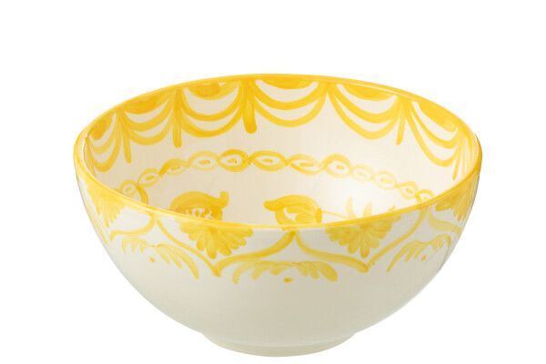 Bowl Granada High Ceramic White/Yellow Large H 14 x B 28 x L 28 cm  (52066)