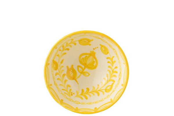 Bowl Granada High Ceramic White/Yellow Large H 14 x B 28 x L 28 cm  (52066)
