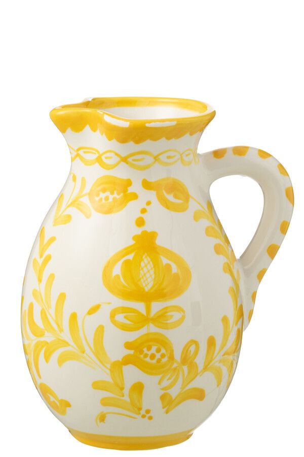 Pitcher Granada Ceramic White/Yellow Large H 26 x B 20 x L 20 cm  (52074)