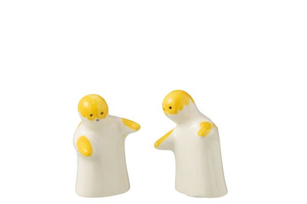 Salt&amp;Pepper Granada Ceramic White/Yellow H 8 x B 4,5 x L 7 cm (52069)