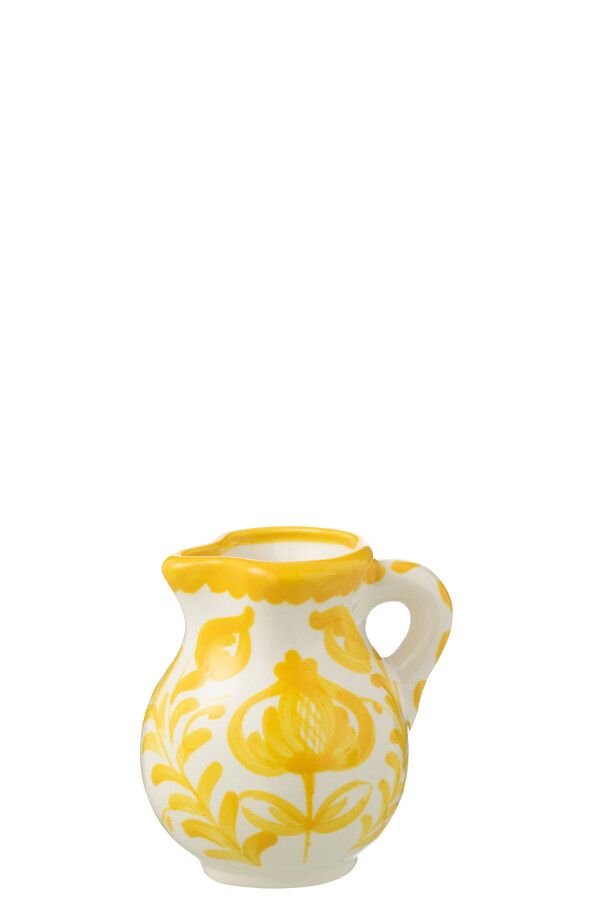 Pitcher Granada Ceramic White/Yellow Small H 13 x B 12 x L 12 cm (52072)
