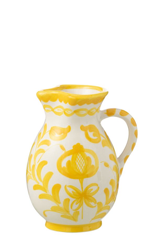 Pitcher Granada Ceramic White/Yellow Medium H 21 x B 17 x L 17 cm (52073)