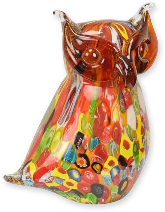 Glazen uil beeld Murano stijl – decoratief handgemaakt Murano glas figuur uil (MG-183)