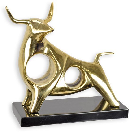 Bronzen beeld - Stier - Sculptuur - 21,5 cm hoog (TBE-49)