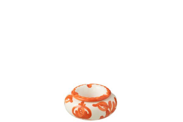 Ashtray Granada Ceramic White/Orange Small H 5 x B 11 x L 11 cm  (52092)