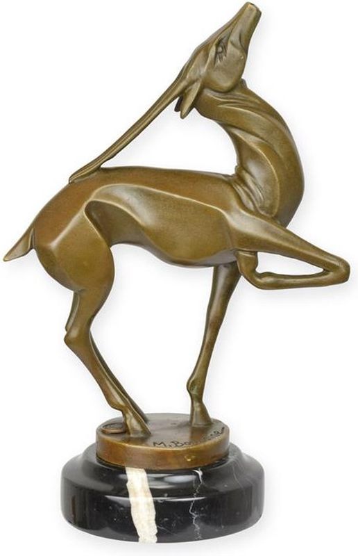 Antilope - Bronzen beeld - Art deco - 22,7 cm hoog (BJ-86)