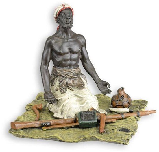 Afrikaanse Handelaar - Bronzen Beeld -15x15x10 (WB-28)