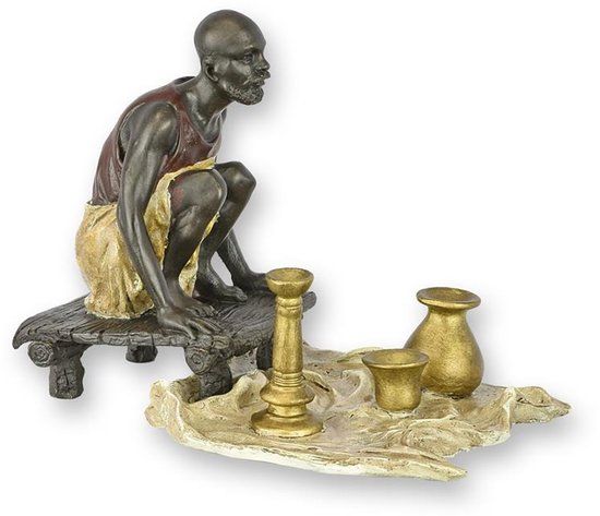 Arabische pottenverkoper - Bronzen beeld - 10 cm hoog (LZ-16)