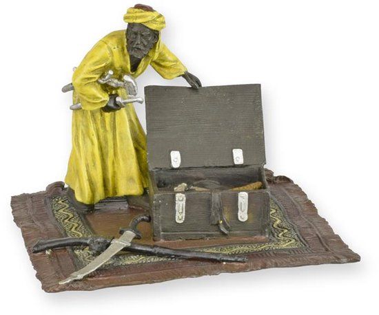 Arabische wapenverkoper - Bronzen beeld 10,1 cm hoog (ND-44)