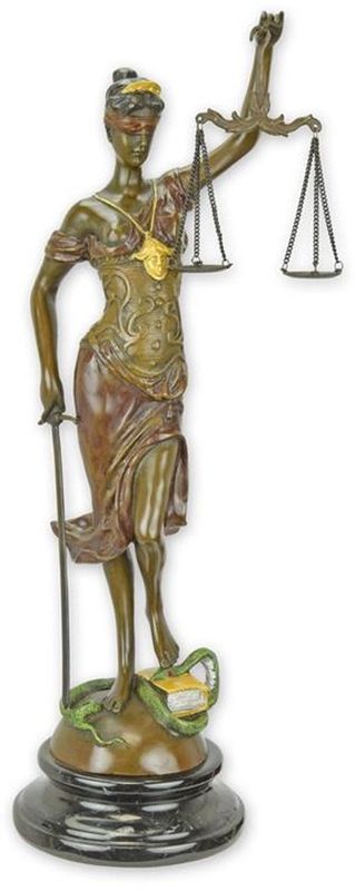 Beeld - brons - Vrouwe Justitia - 40,3cm hoog (BG-26)