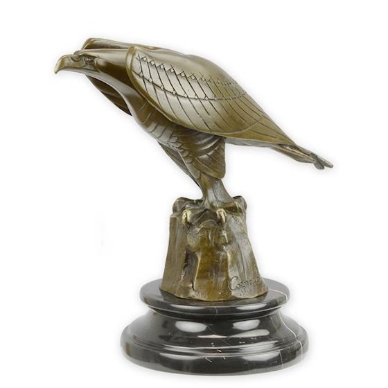 Beeld - Bronzen adelaar - Modern sculptuur vogel - 20.6 cm hoog (BJ-51)