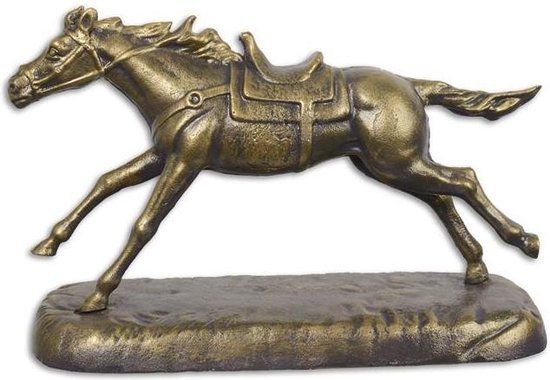 Beeld - Galloperend paard - gietijzer handgemaakt - 24,5 cm hoog (KL-72)