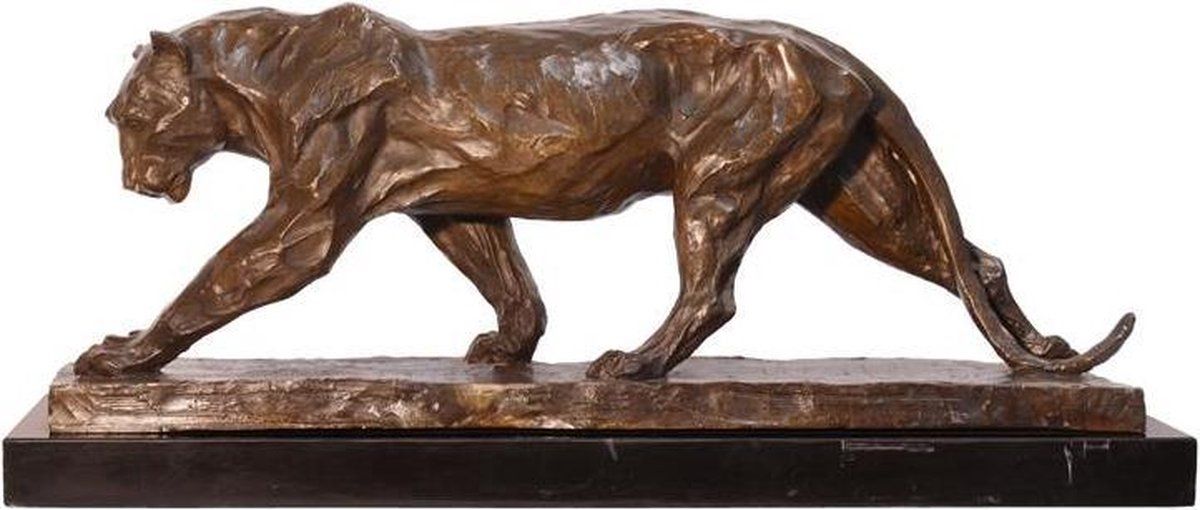 Beeld - Panter - Brons Sculptuur - 23 cm hoog (YY-22)
