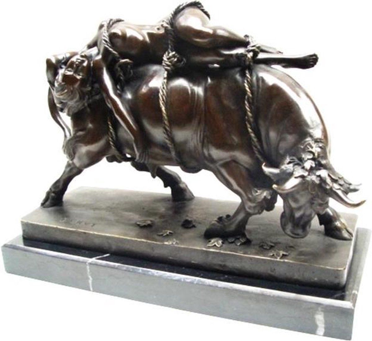 Beeld brons - Europa en de Stier - decoratief Sculptuur - 31 cm hoog (yy-11)