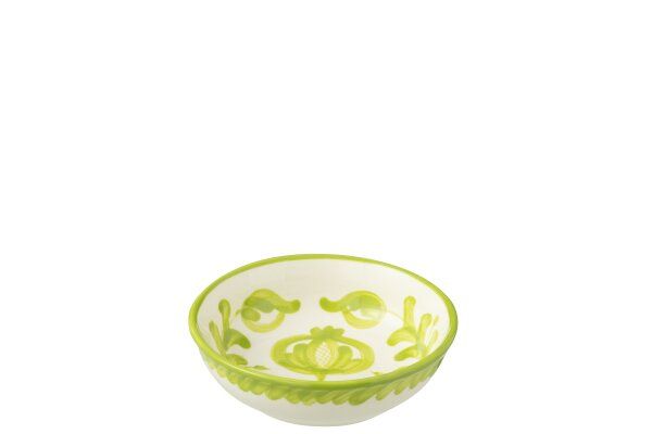 Bowl Granada Low Ceramic White/Green Small (52096) set van 4 H 6 x B 14 x L 14 cm