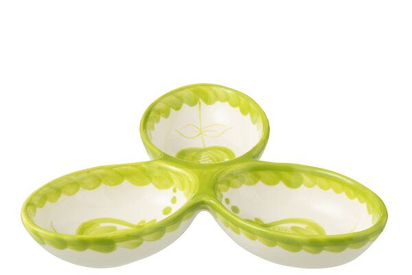 Apero Dish Granada Clover Ceramic White Green (52095)