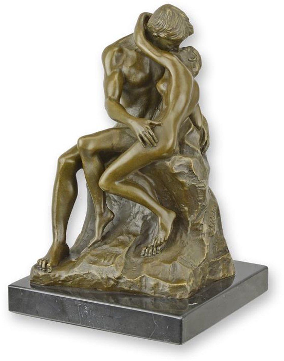 Erotisch bronzen beeld - The Kiss - sculptuur - 21,1 cm hoog (BX-46)