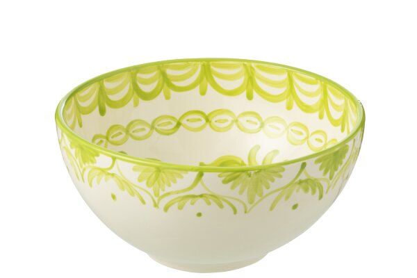 Bowl Granada High Ceramic White/Green Large H14 x B 28 x L 28 cm  (52100)