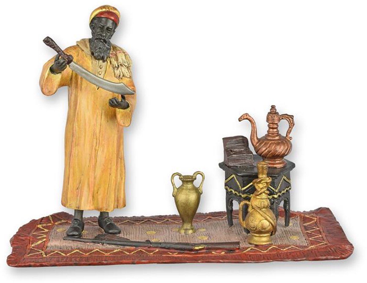 Jager met zwaard - Bronzen beeld - sculptuur - 14,5 cm hoog (LZ-14)