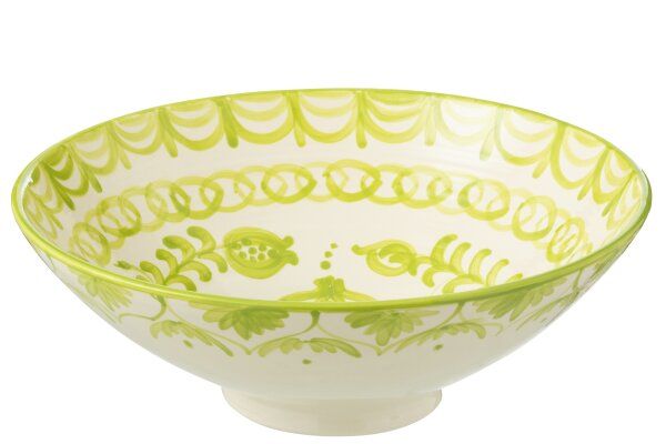 Lebrillo Bowl Granada Ceramic White/Green H 15 x B 40 x L 40 cm  (52101)