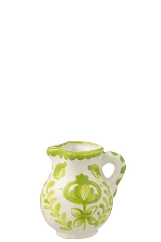 Pitcher Granada Ceramic White/Green Small H 13 x B 12 x L 12 cm (52106)