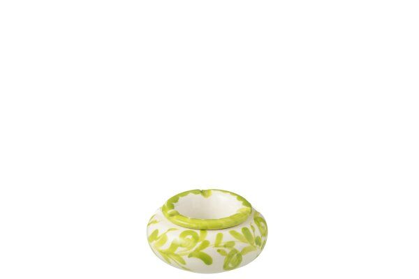 Ashtray Granada Ceramic White/Green Small H 5 x B 11 x L 11 cm (52109)
