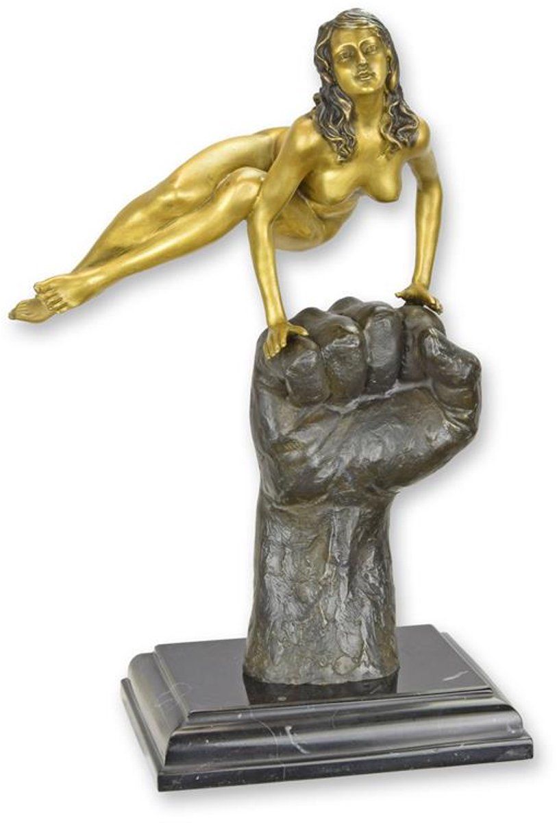 Naakte vrouw - Bronzen beeld - sculptuur - 30,8 cm hoog (JK-25)