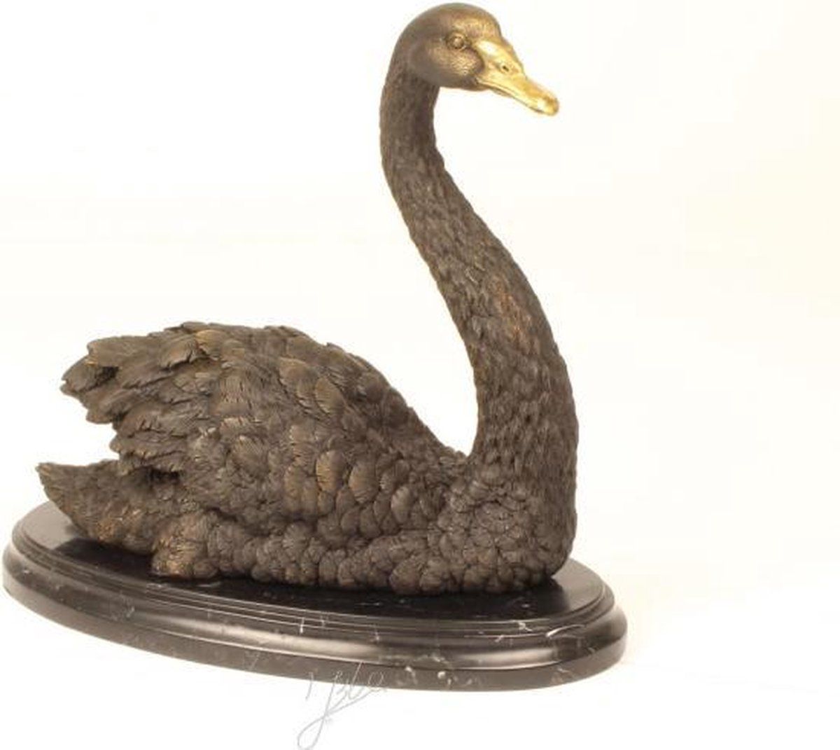 Bronzen beeld van een zwaan (DSBR-87)