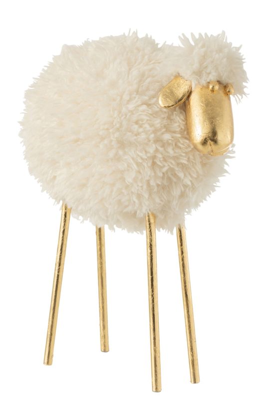 Schaap Metaal/Poly Wit/Goud Large H 45 X B 21 X L 36 CM  (35050)