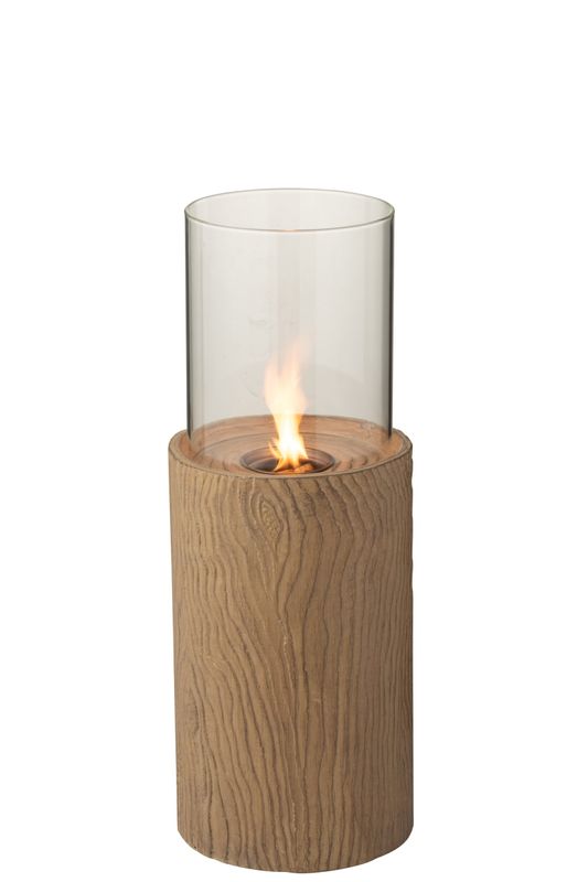 Vuurkorf Trunk Rond Magnesium Bruin H 65 x B 23 x L 23 cm  (55001)
