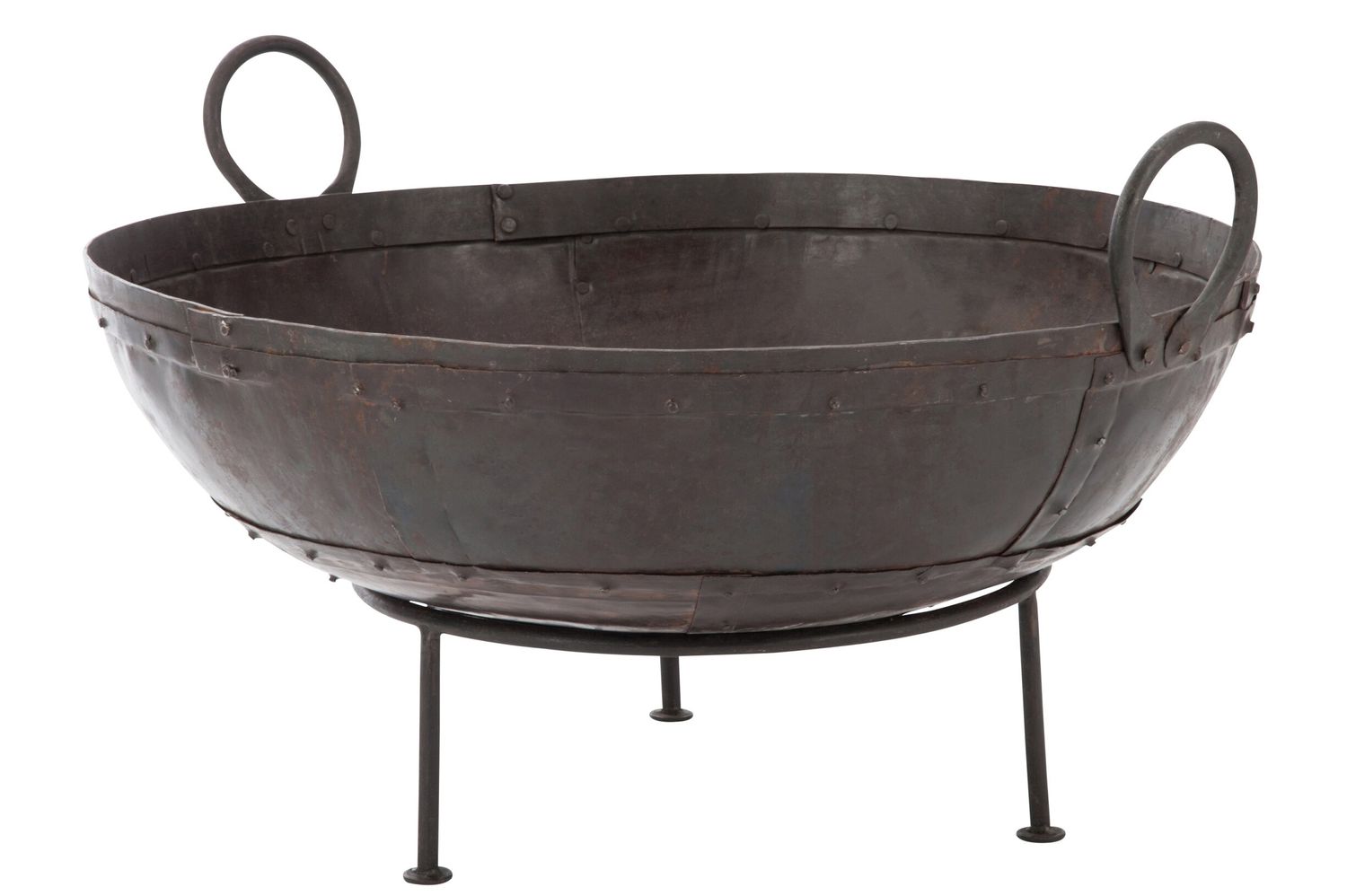 Vuurschaal Rond Ijzer Bruin (68896) H 40 x B 65,5 x L 72 cm