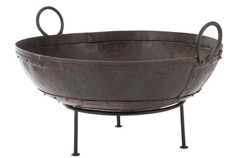 Vuurschaal Rond Ijzer Bruin (68896) H 40 x B 65,5 x L 72 cm