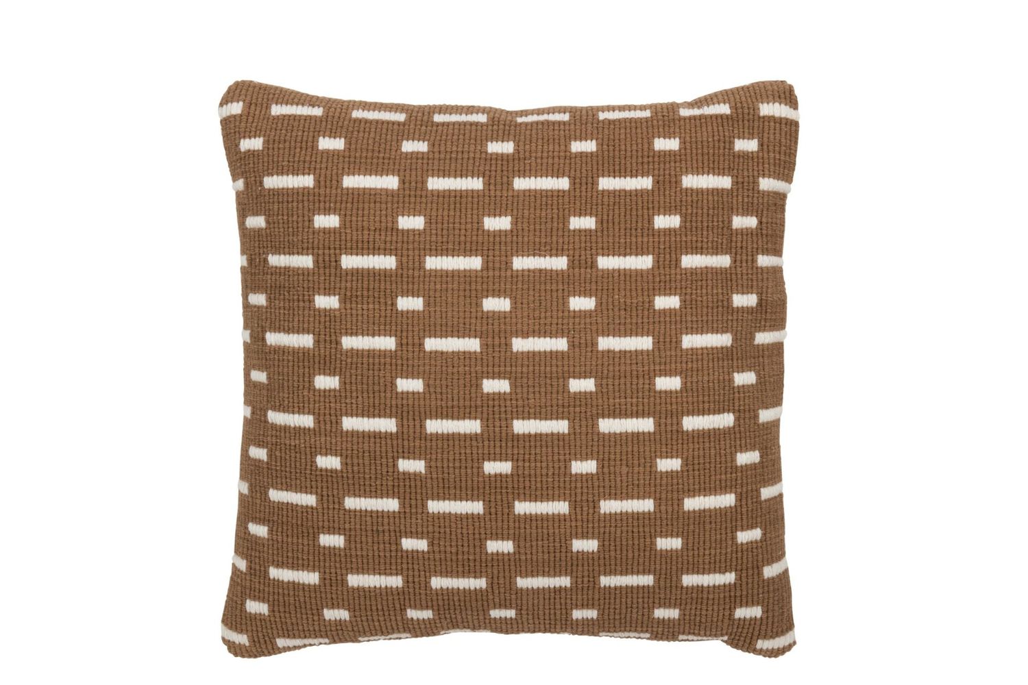 Kussen Lijnen Outdoor Polyester Bruin/Wit (41735) H 12 x B 45 x L 45 cm