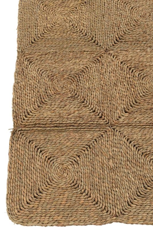 Tapijt Vierkanten Geweven Touw Plastiek Naturel (41512) H 1,5 x B 122 x L 153 cm