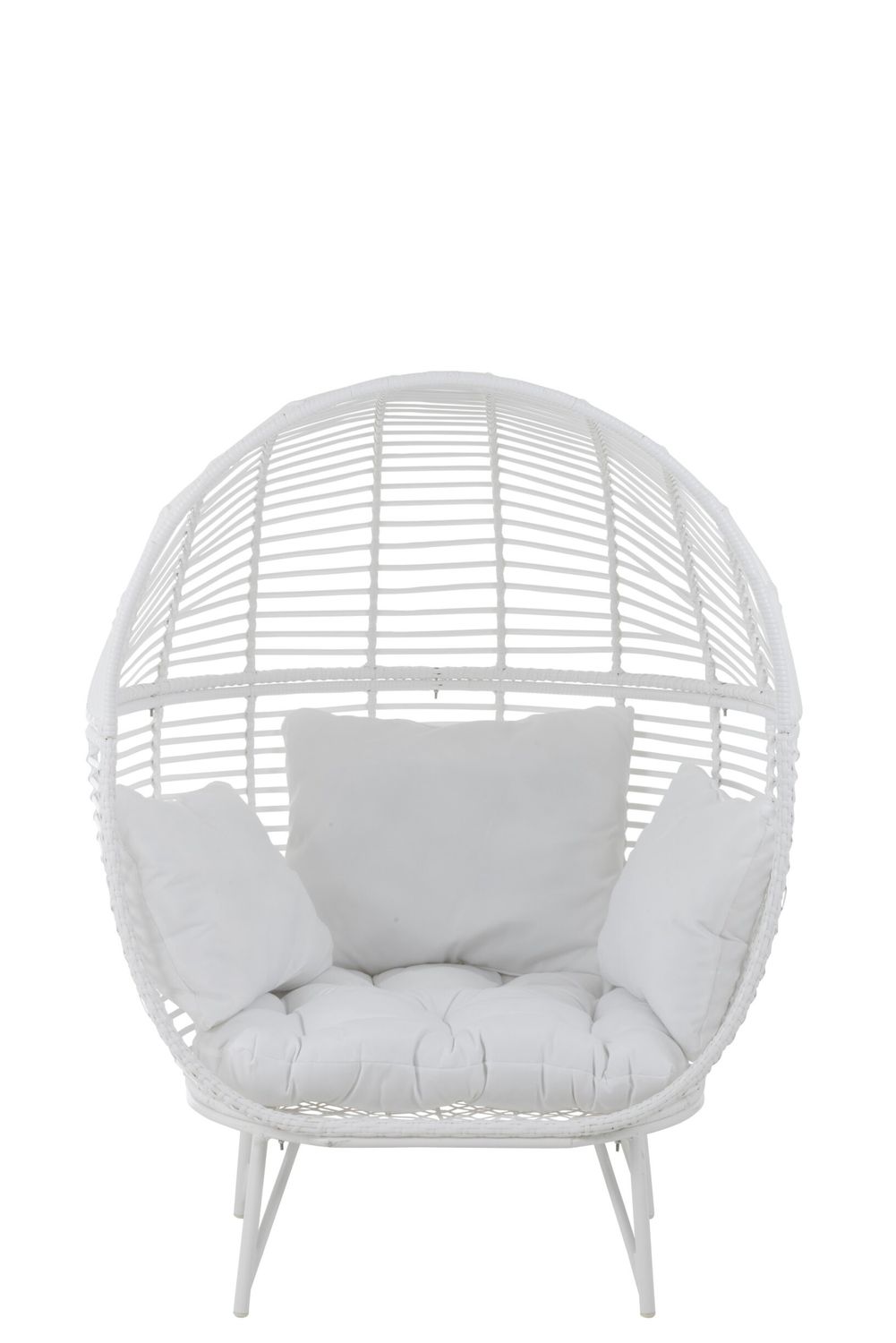 Loungestoel Ovaal Staal Wit H H 151 x B 110 x L 117 cm  (91016)
