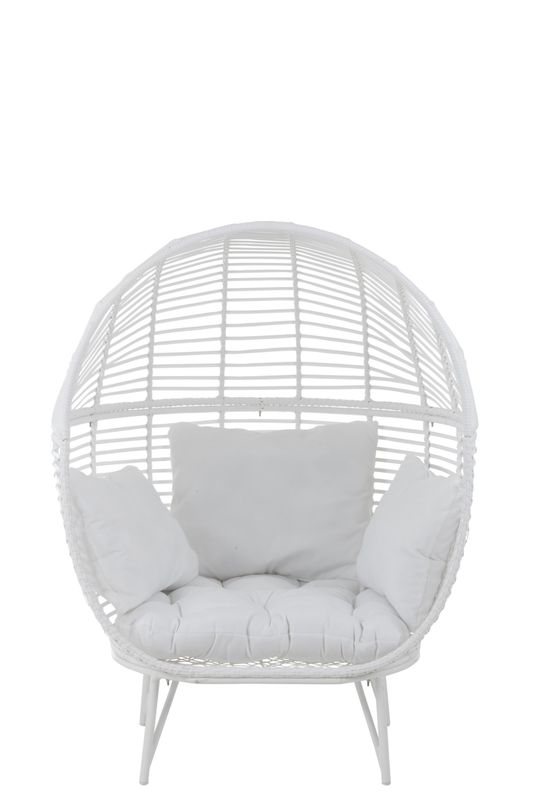 Loungestoel Ovaal Staal Wit H H 151 x B 110 x L 117 cm  (91016)