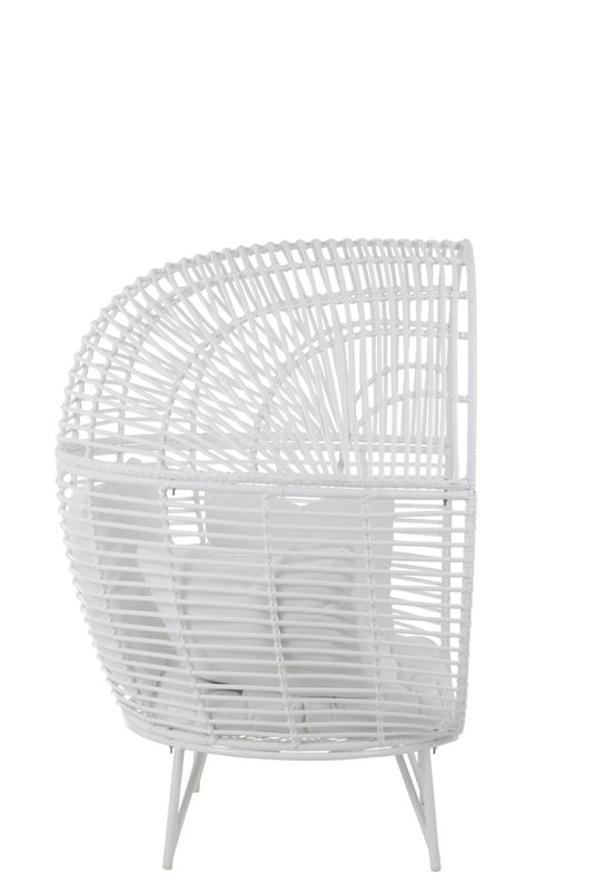 Loungestoel Ovaal Staal Wit H H 151 x B 110 x L 117 cm  (91016)