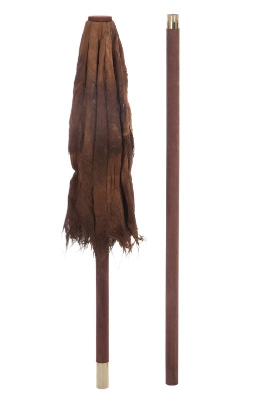 Parasol Cocobladeren Bruin Small H 270 x B 150 x L 150 cm  (71138)