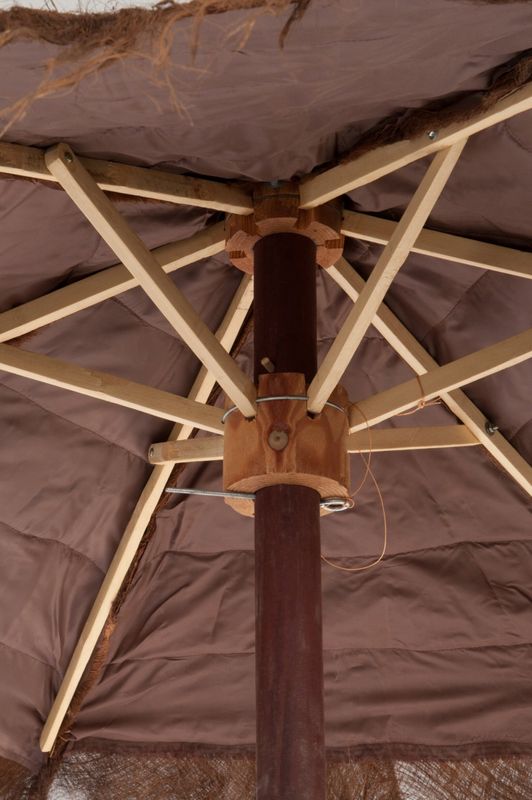 Parasol Cocobladeren Bruin Large H 240 x B 290 x L 290 cm  (71139)