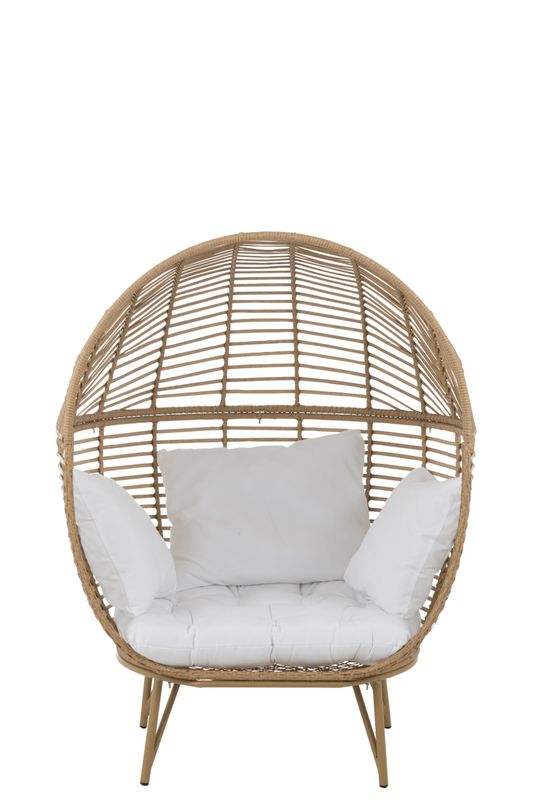 Loungestoel Ovaal Staal Naturel H 148 x B 110 x L 115 cm (91019)